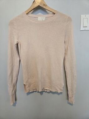Cynthia Rowley Pale Pink Crewneck Cashmere Sweater